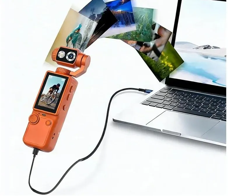 نقل فيديوهات كاميرا الفلوق AirTab إلى اللابتوب بكيبل USB