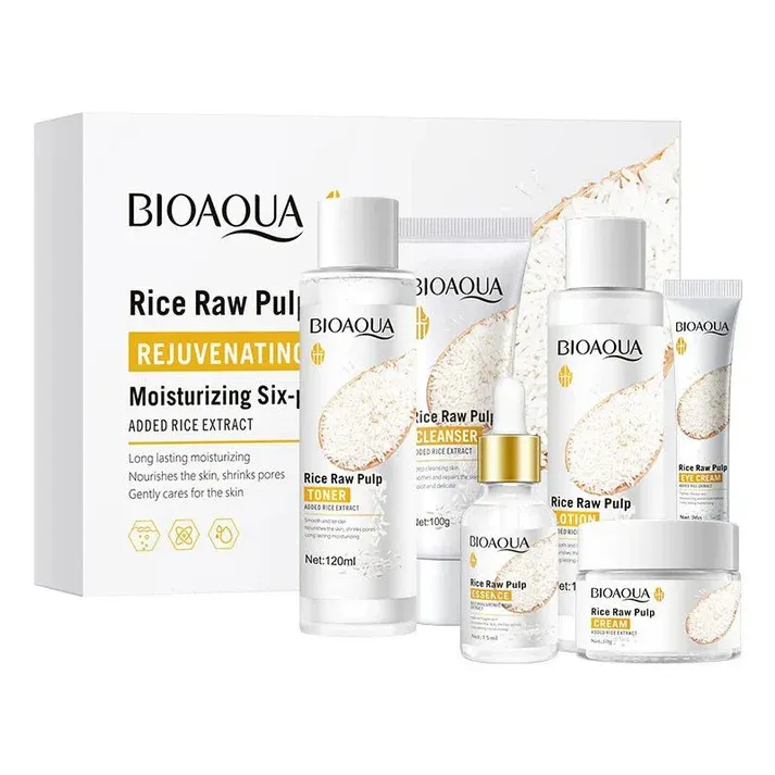 مجموعة العناية بالبشرة BIOAQUA بالأرز 6 قطع