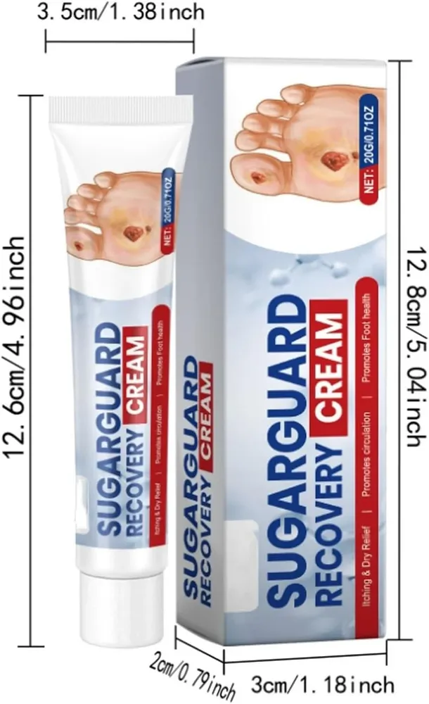 مقاسات أنبوب كريم الرجلين Sugarguard 12.6 سم والعلبة 12.8 سم