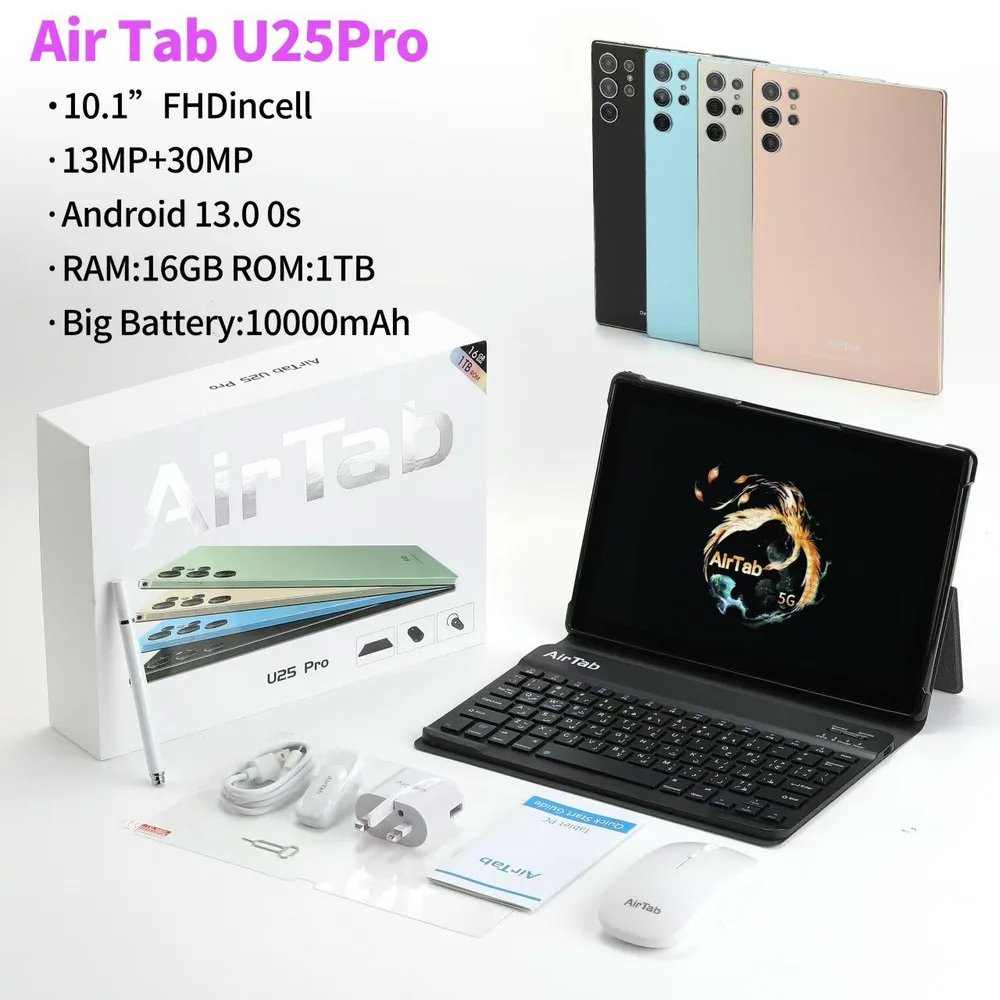 تابلت اير تاب U 25 Pro مزود بكيبورد وماوس مساحة 1 تيرا 10 بوصة