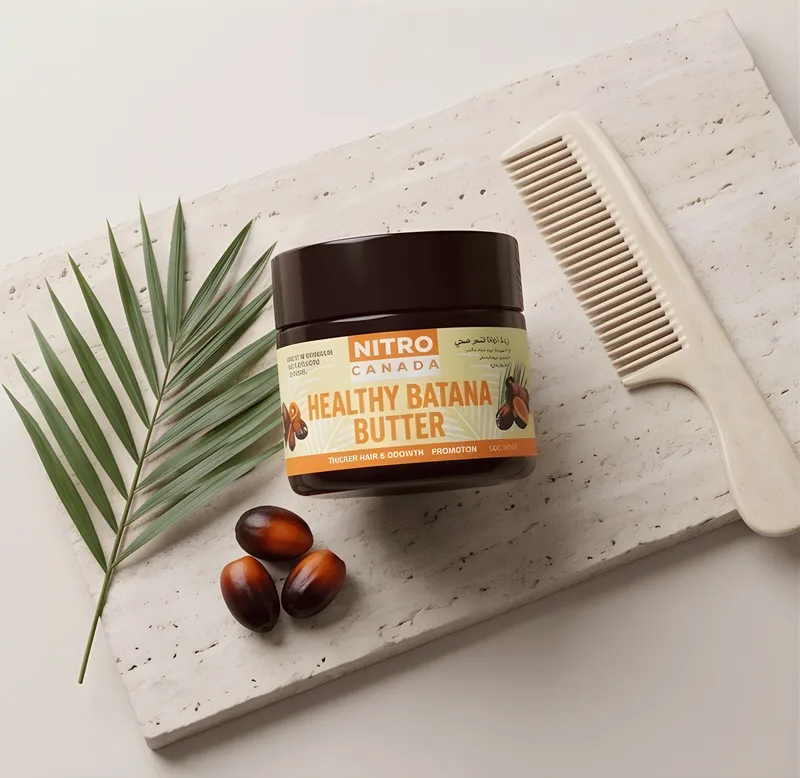 علبة Healthy Batana Butter مع ثمار الباتانا ومشط