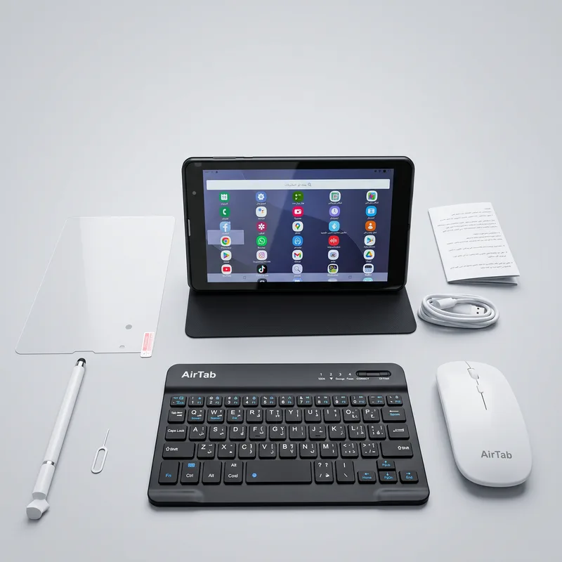 تابلت AirTab A19 شاشة 8 بوصة مع كيبورد عربي وماوس