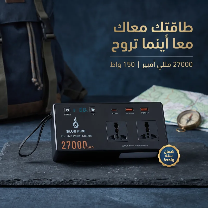 مولد طاقة متنقل 27000 مللي أمبير | اشحن لابتوبك وأجهزتك في أي مكان | شحن سريع | رفيقك الأول في السفر والرحلات