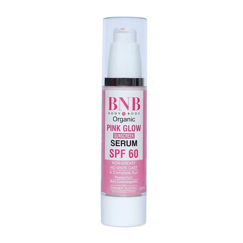 واقي شمس كوري BNB Pink Glow سيروم SPF 60 بلا أثر